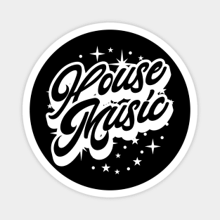HOUSE MUSIC  - Signature and Stars (white) Magnet